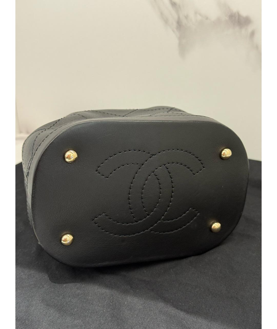 CHANEL Черная кожаная сумка через плечо, фото 6