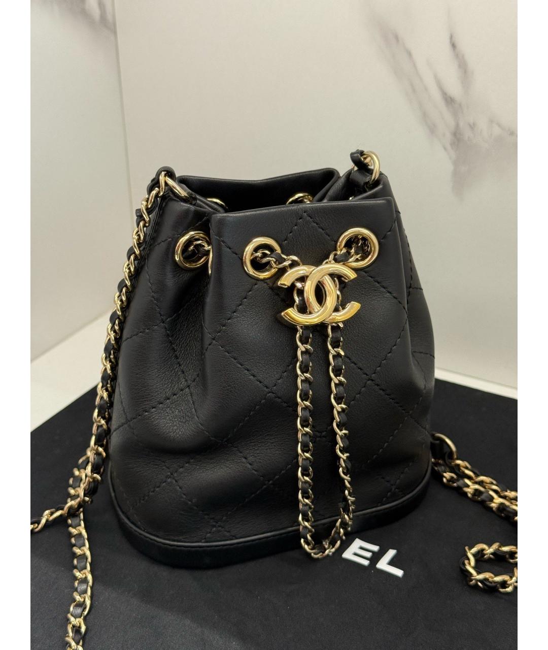 CHANEL Черная кожаная сумка через плечо, фото 9