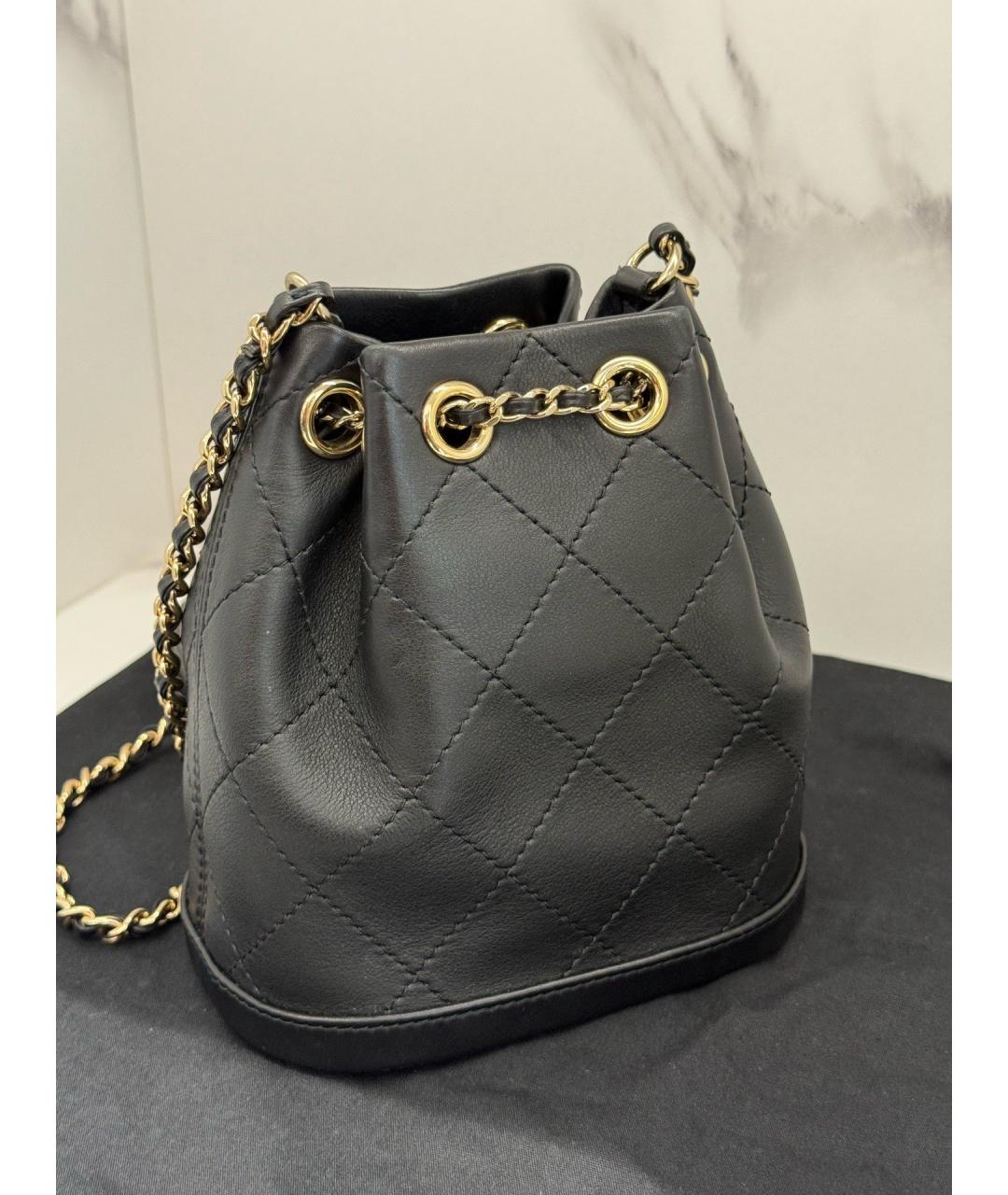 CHANEL Черная кожаная сумка через плечо, фото 2