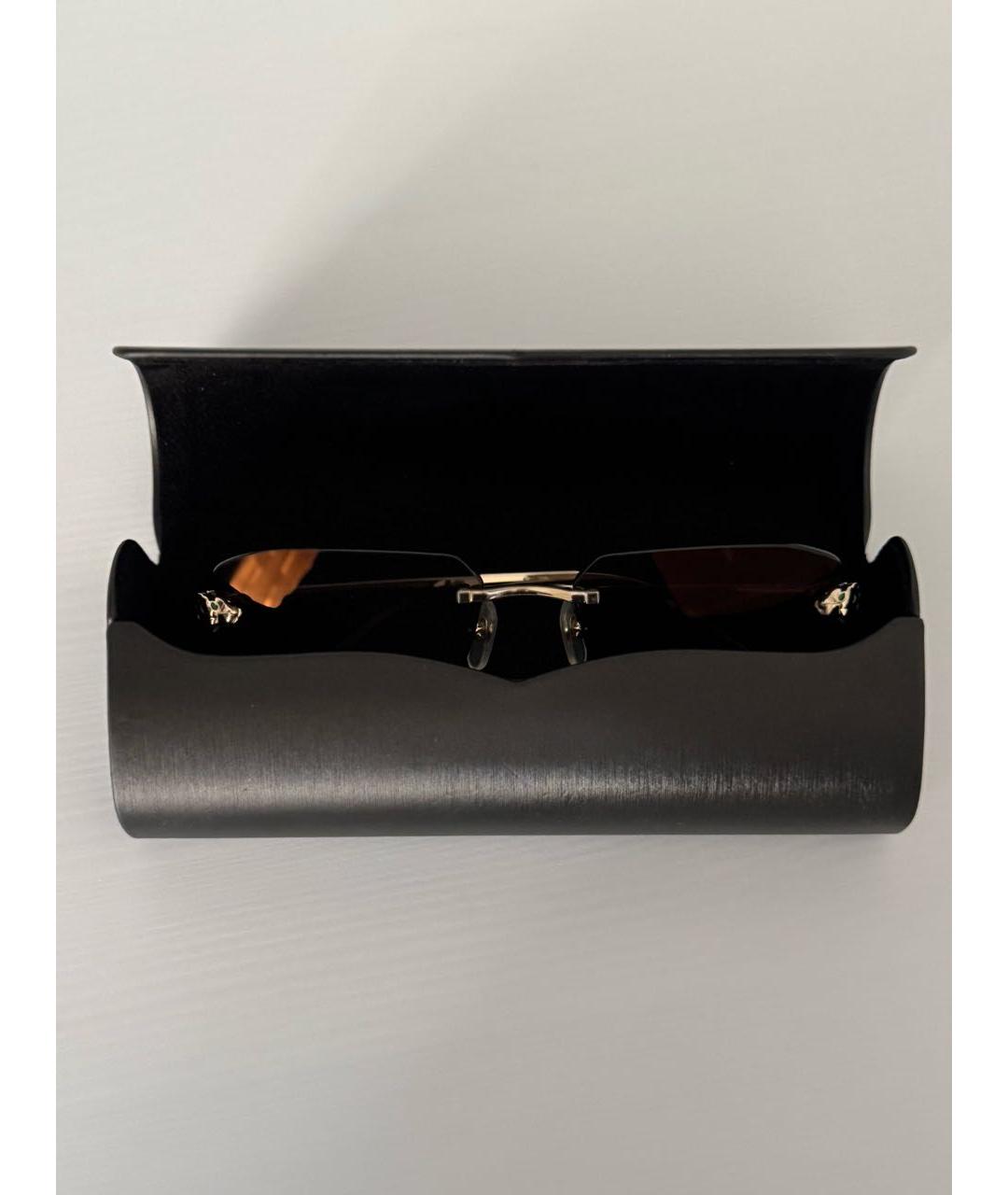 CARTIER Черные металлические солнцезащитные очки, фото 3