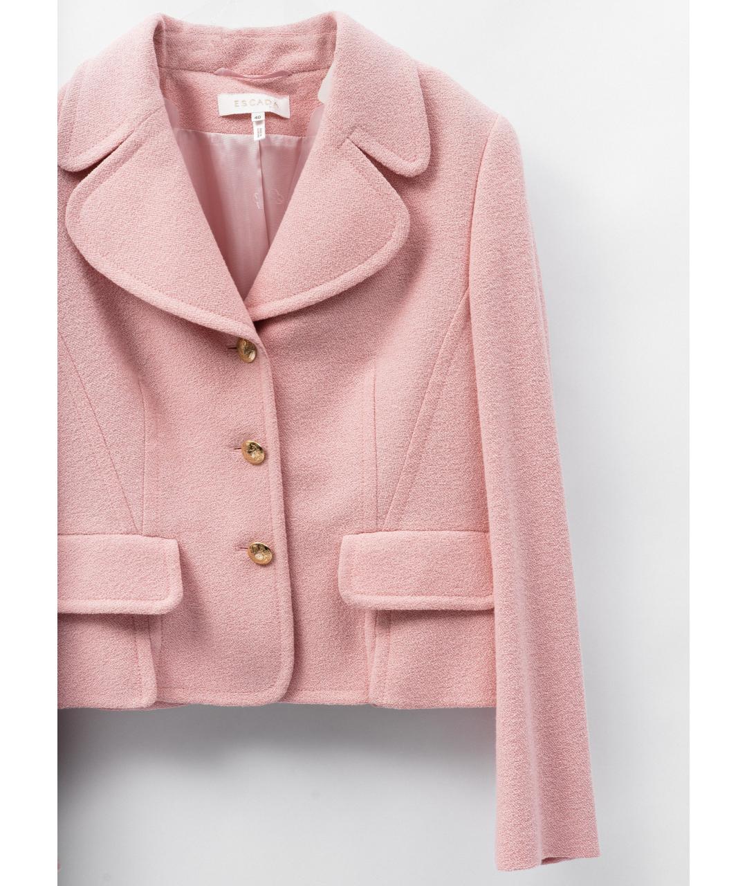 ESCADA Розовый шерстяной жакет/пиджак, фото 4