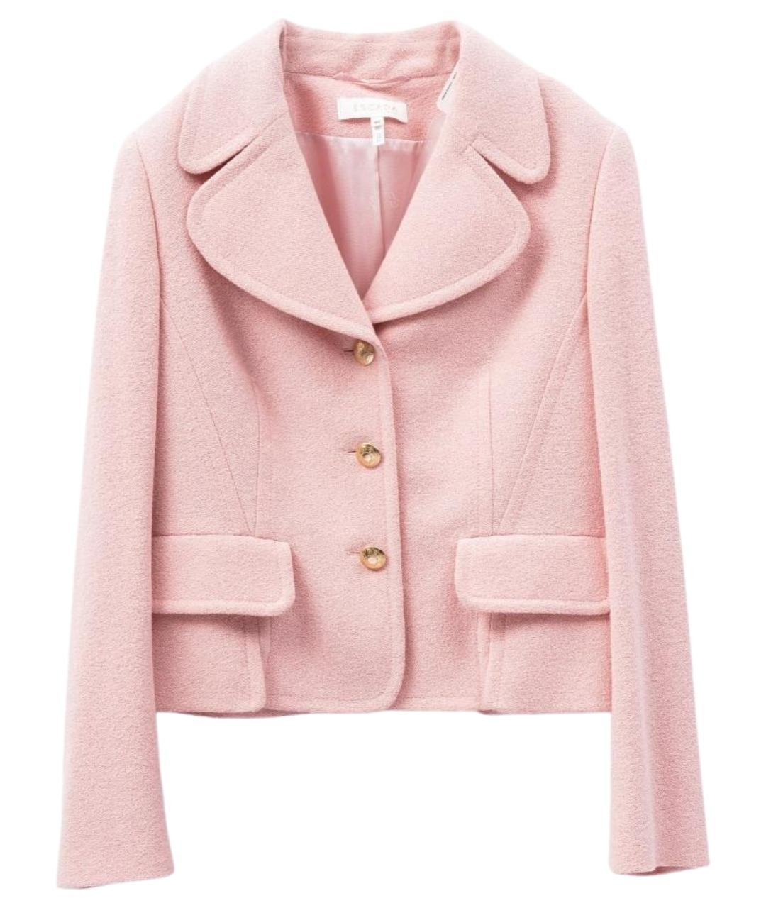 ESCADA Розовый шерстяной жакет/пиджак, фото 1