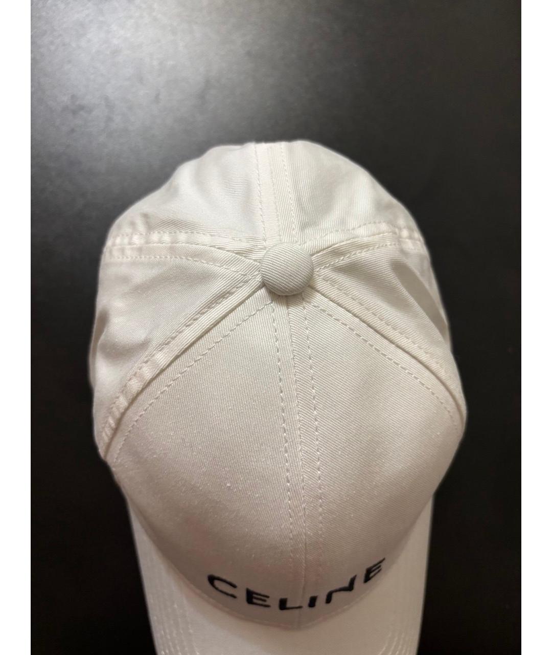 CELINE Белая хлопковая кепка, фото 4