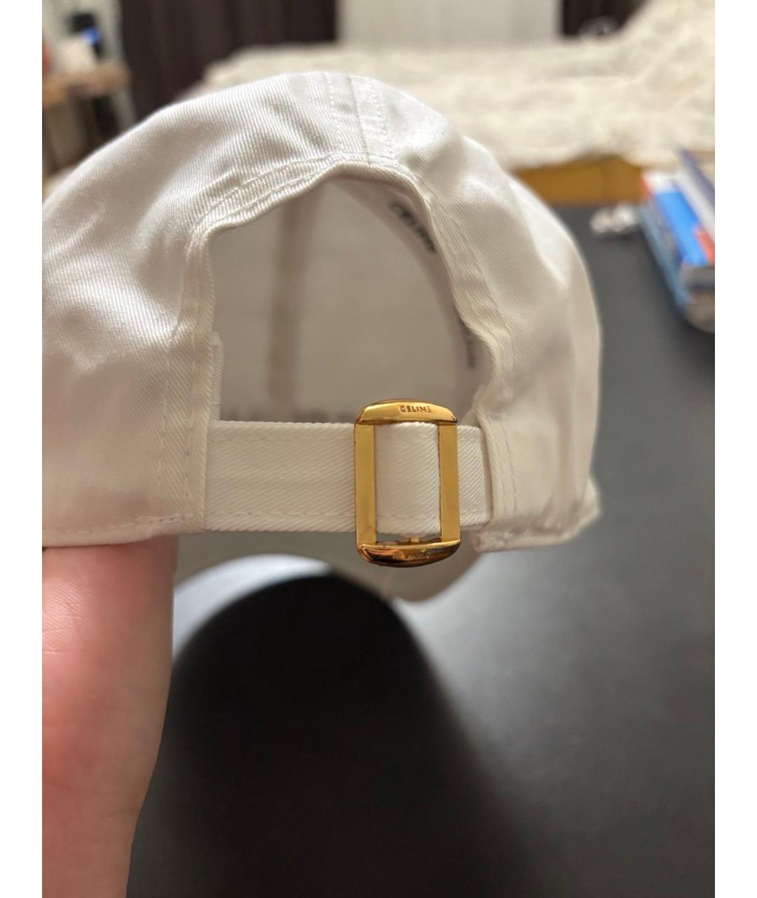 CELINE Белая хлопковая кепка, фото 3