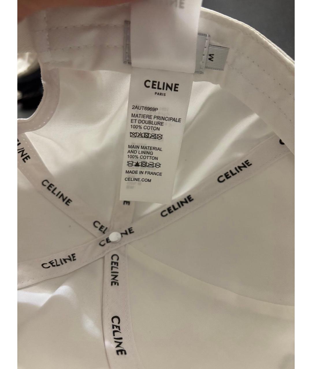 CELINE Белая хлопковая кепка, фото 9