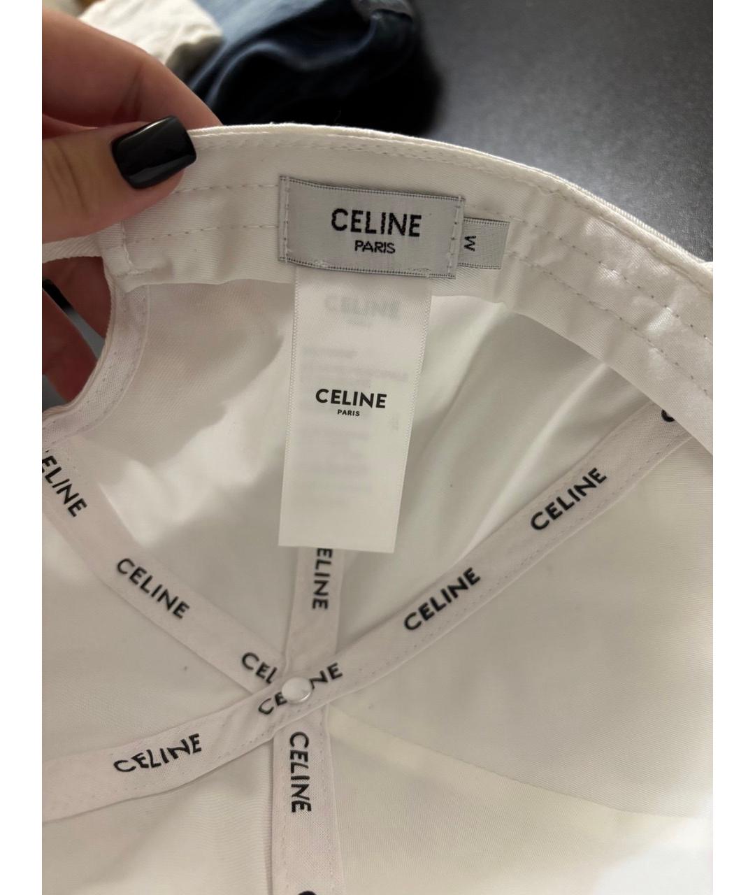 CELINE Белая хлопковая кепка, фото 8
