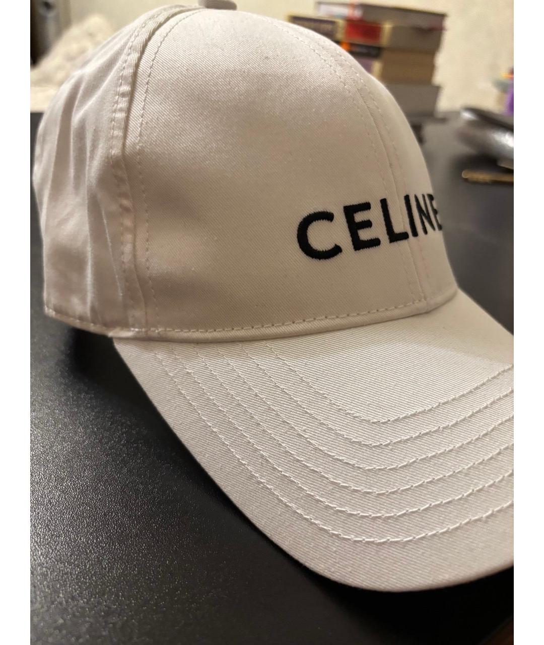 CELINE Белая хлопковая кепка, фото 2