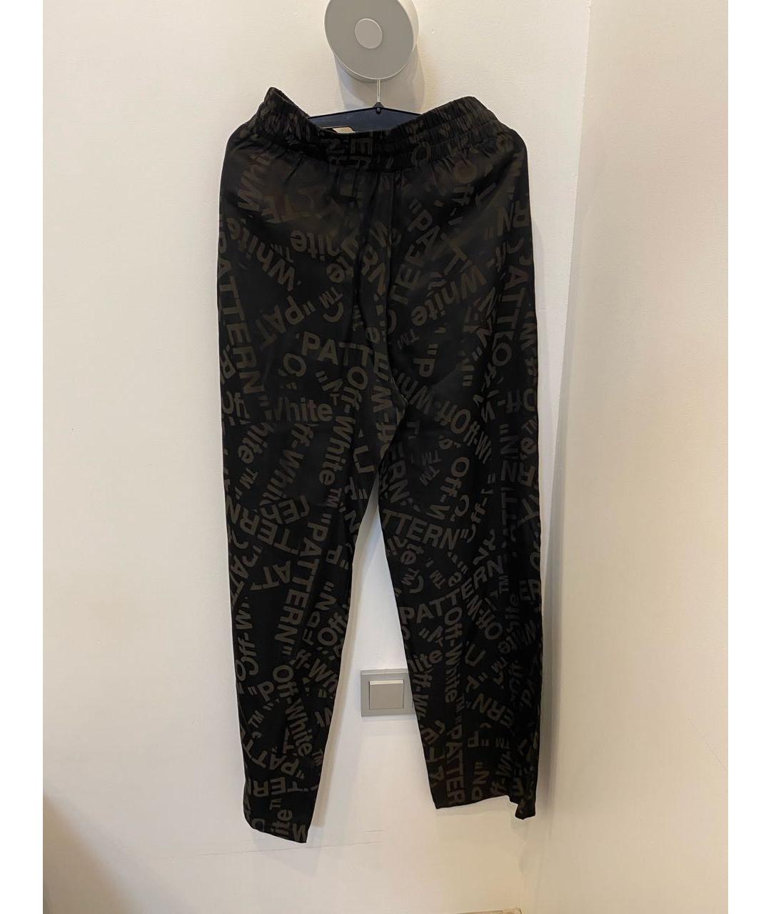 OFF-WHITE Черные ацетатные брюки широкие, фото 3