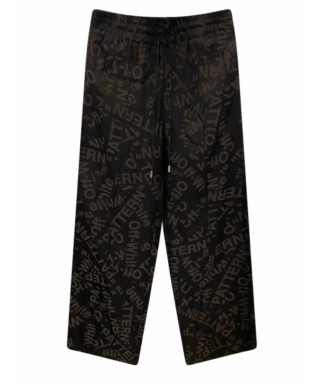 OFF-WHITE Черные ацетатные брюки широкие, фото 1