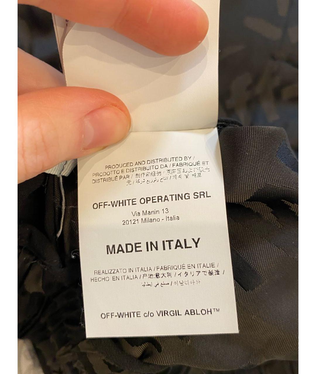 OFF-WHITE Черные ацетатные брюки широкие, фото 6