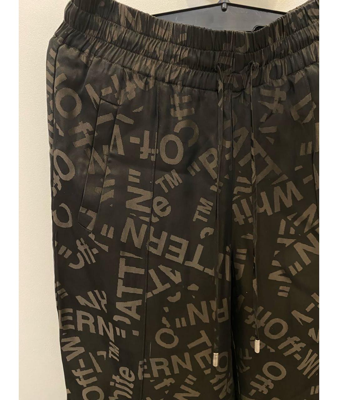 OFF-WHITE Черные ацетатные брюки широкие, фото 2