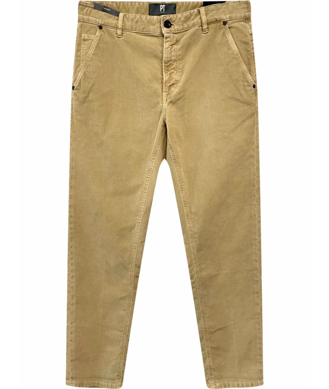 PT TORINO Бежевые хлопковые брюки чинос, фото 1