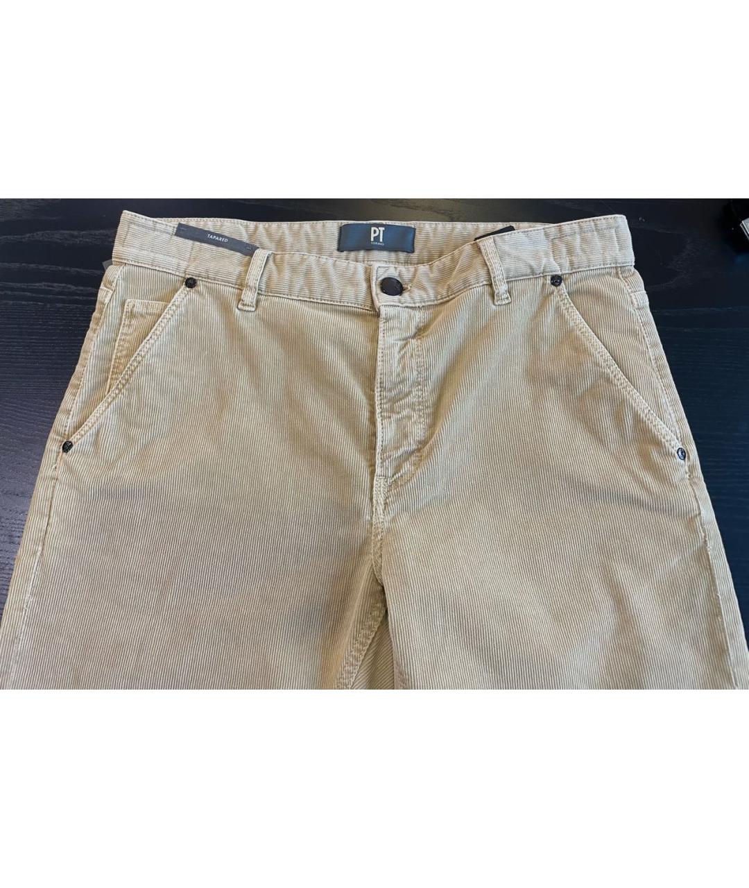 PT TORINO Бежевые хлопковые брюки чинос, фото 3