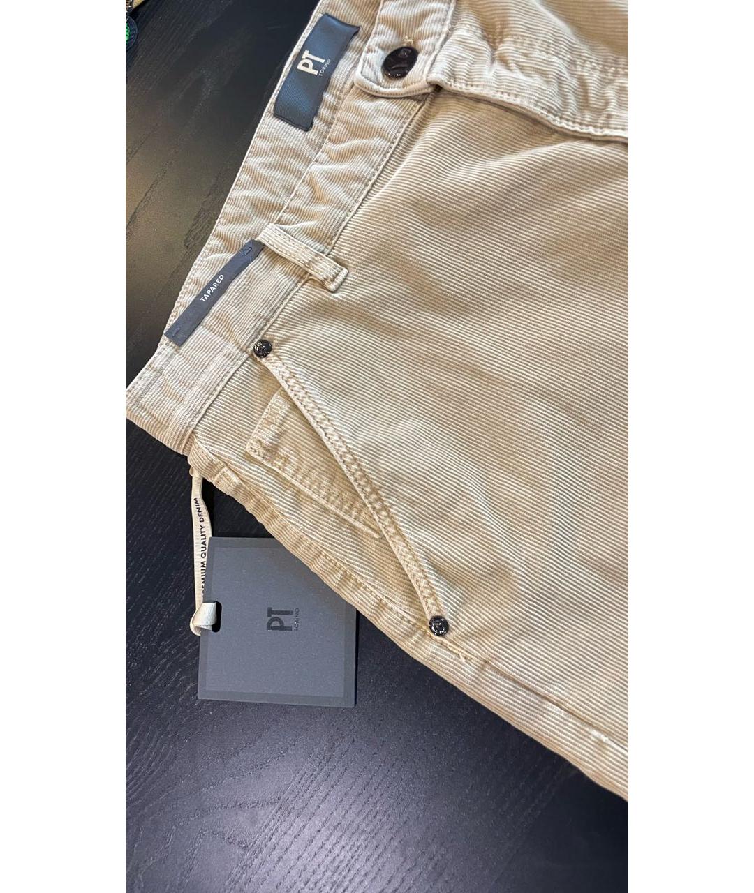 PT TORINO Бежевые хлопковые брюки чинос, фото 5