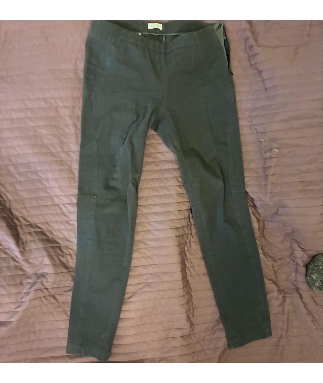 BRUNELLO CUCINELLI Антрацитовые хлопко-эластановые брюки узкие, фото 4