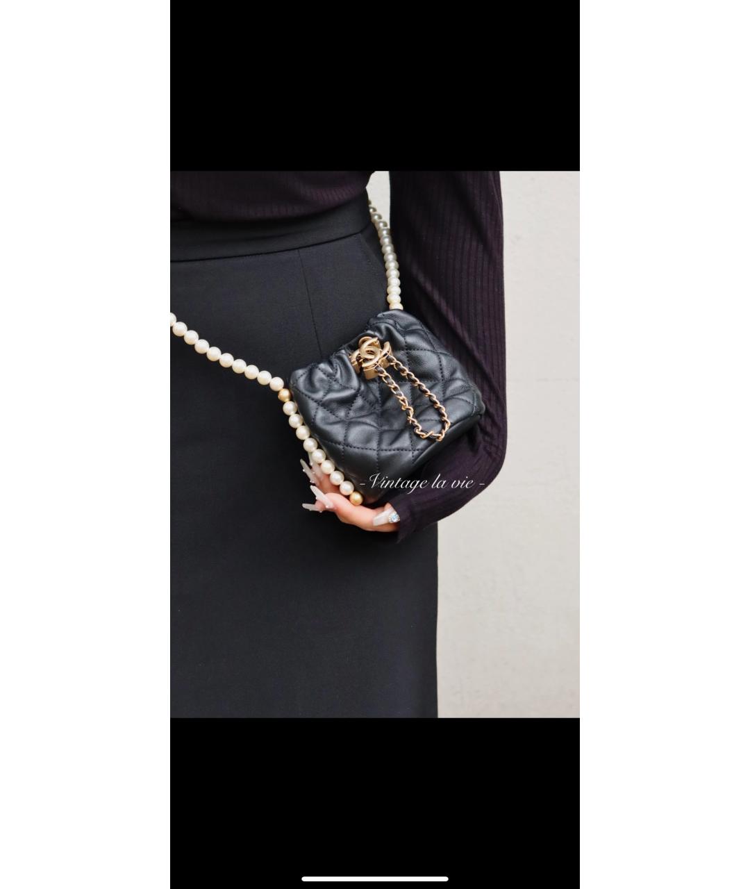 CHANEL Черная кожаная сумка через плечо, фото 5