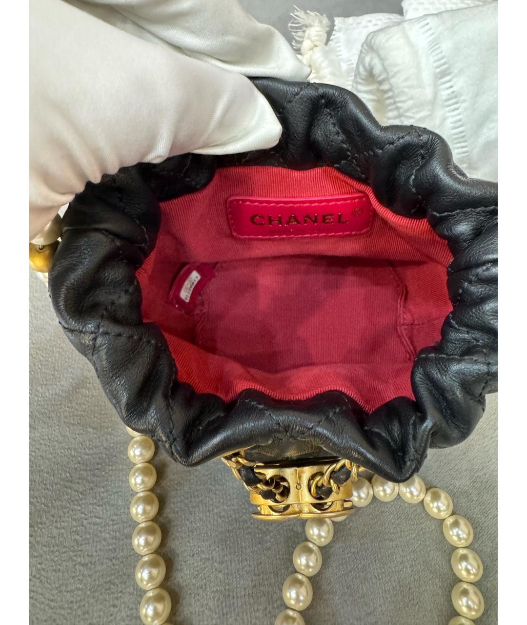 CHANEL Черная кожаная сумка через плечо, фото 4