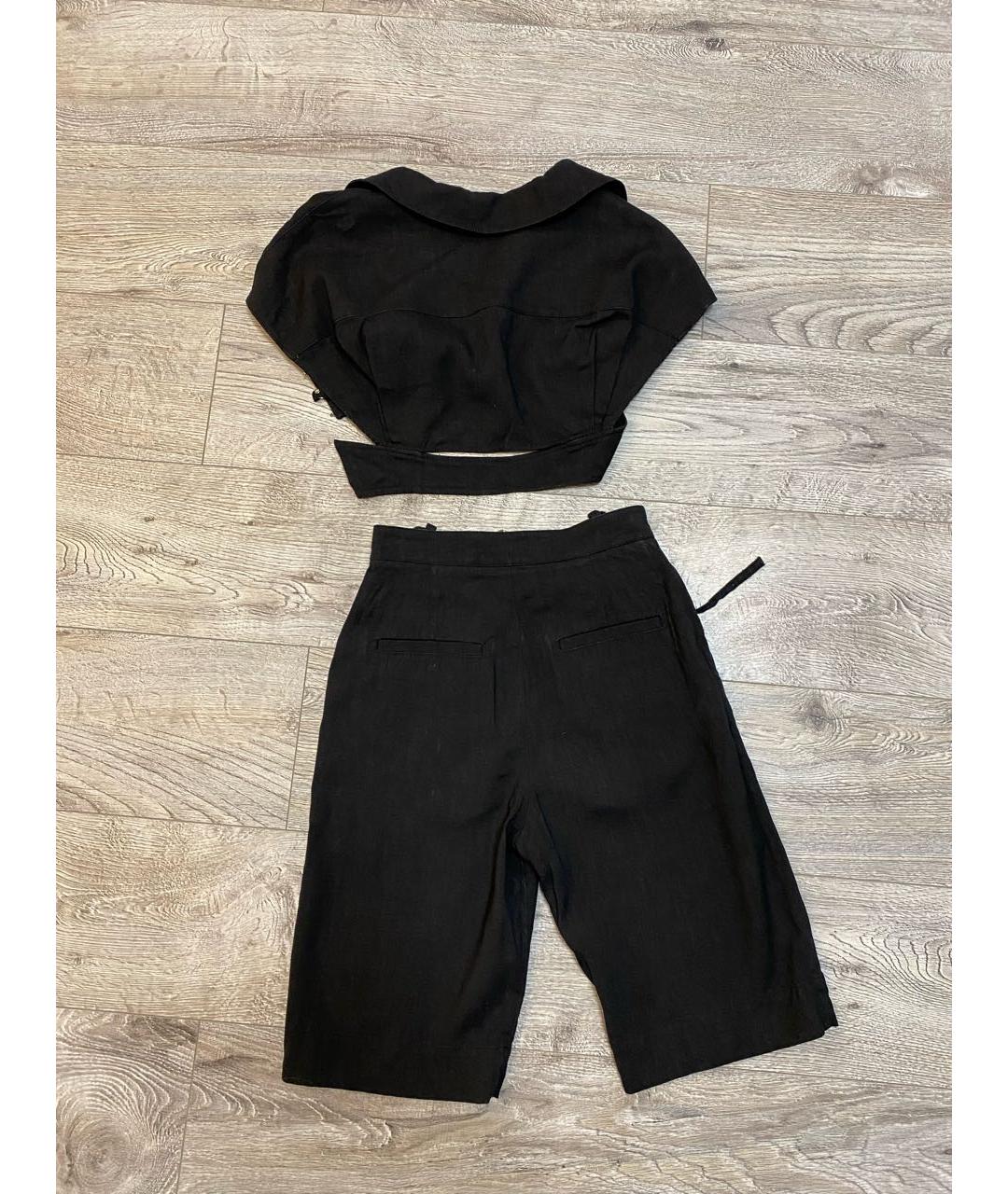 JACQUEMUS Черный льняной костюм с брюками, фото 3