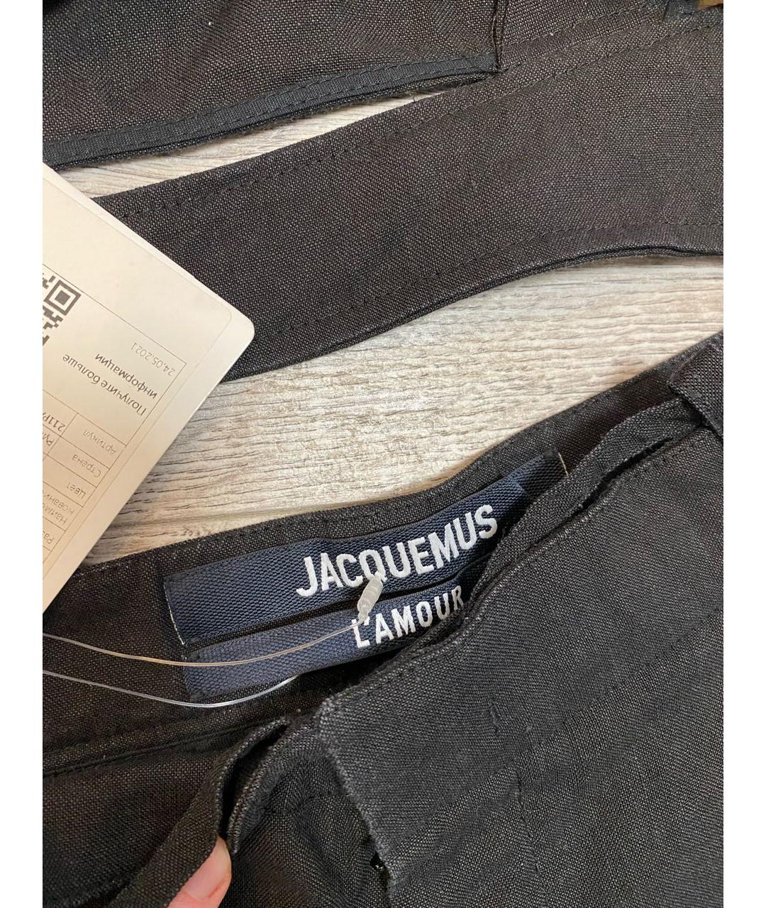 JACQUEMUS Черный льняной костюм с брюками, фото 2