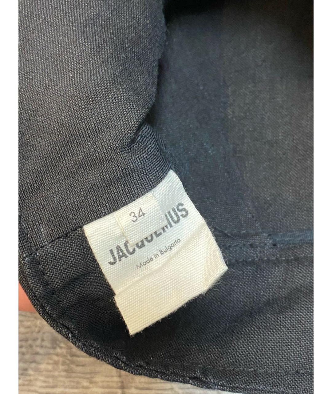 JACQUEMUS Черный льняной костюм с брюками, фото 4