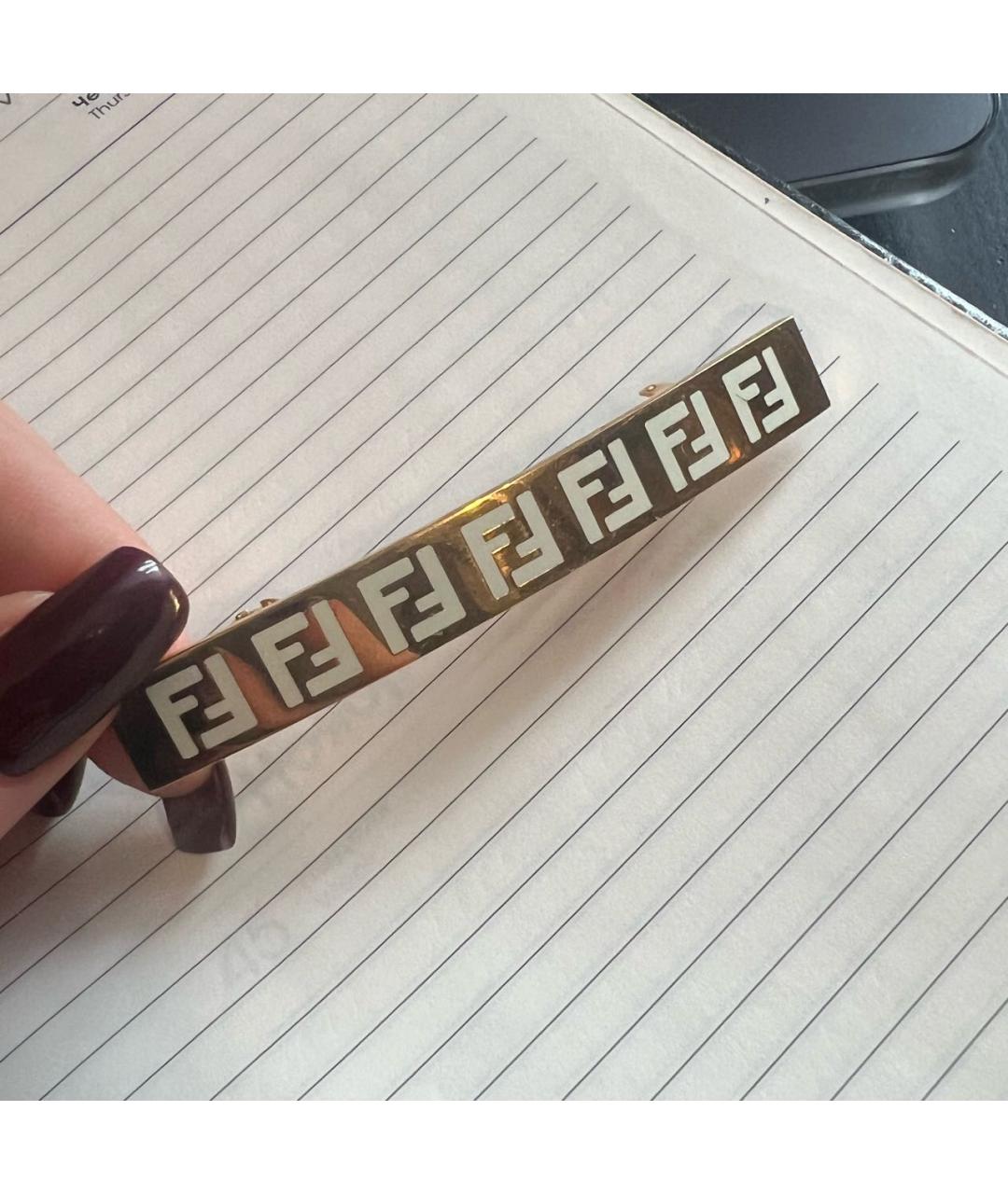 FENDI Золотая заколка, фото 2