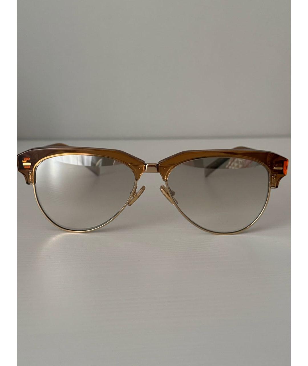 MIU MIU Коричневые пластиковые солнцезащитные очки, фото 2