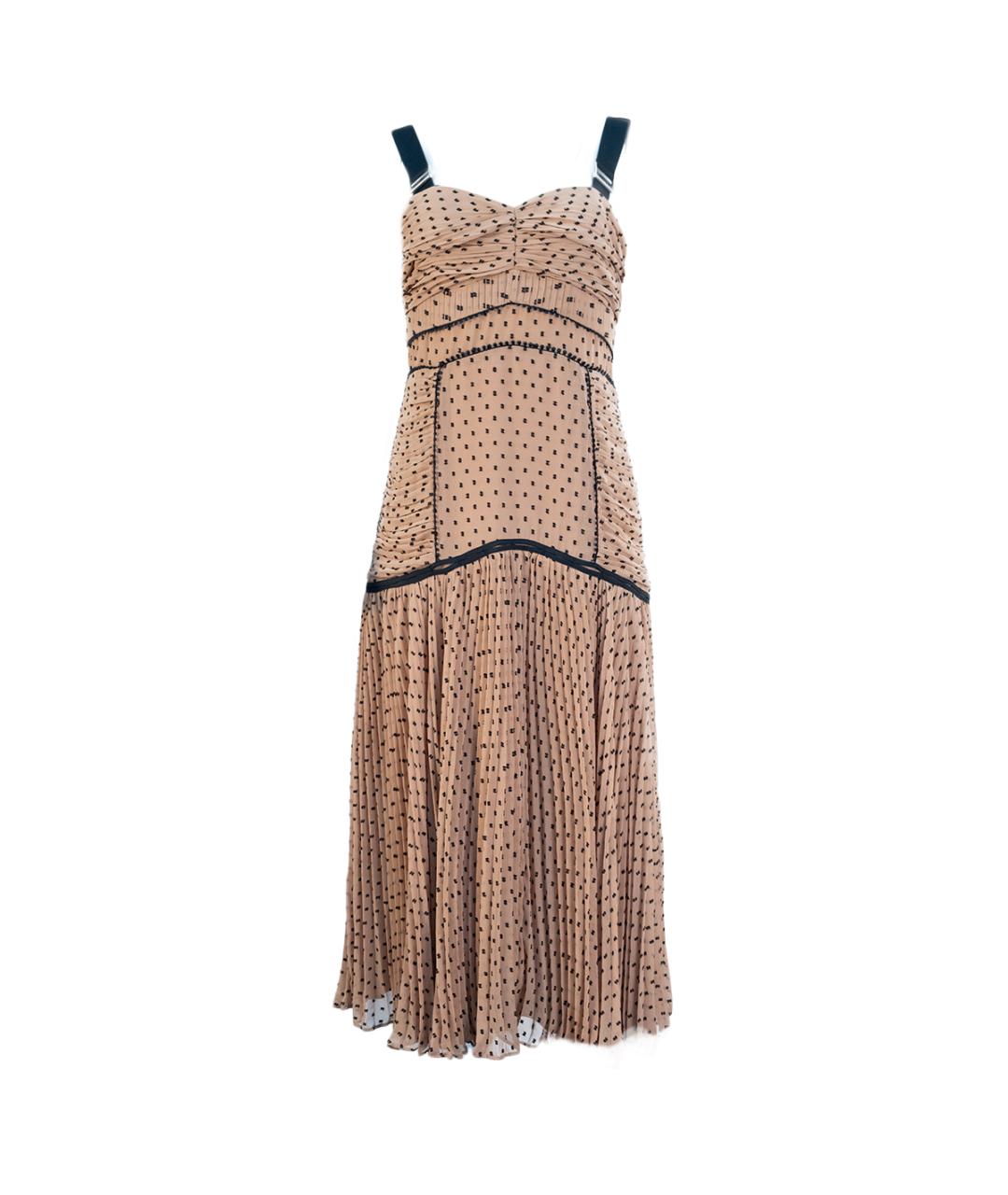 SELF-PORTRAIT Бежевый полиэстеровый сарафан, фото 1