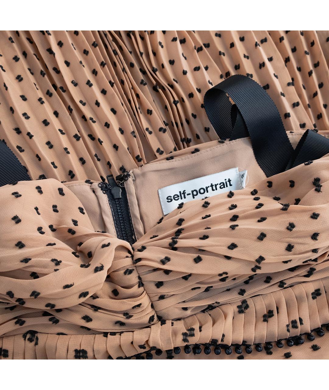 SELF-PORTRAIT Бежевый полиэстеровый сарафан, фото 4