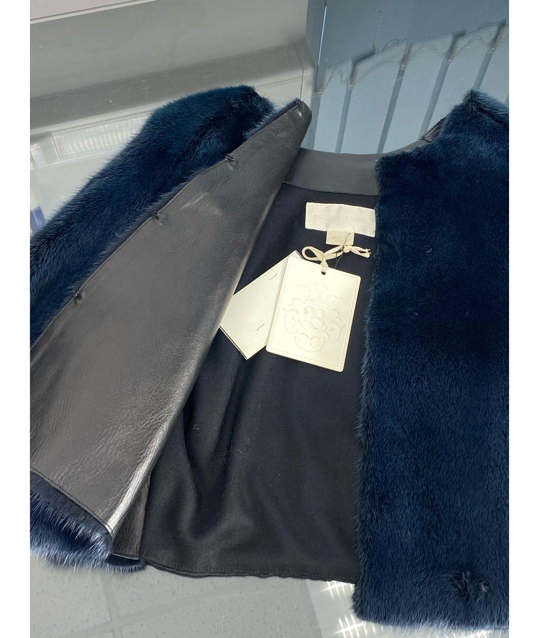 ANTONIO BERARDI Темно-синяя меховая шуба, фото 3