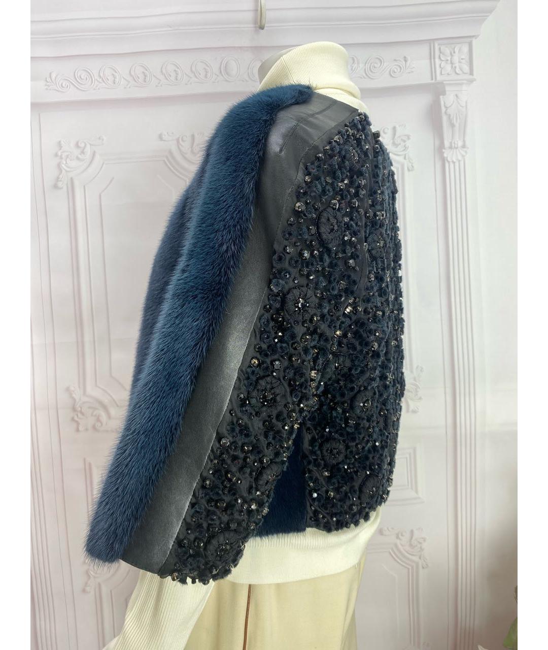 ANTONIO BERARDI Темно-синяя меховая шуба, фото 4