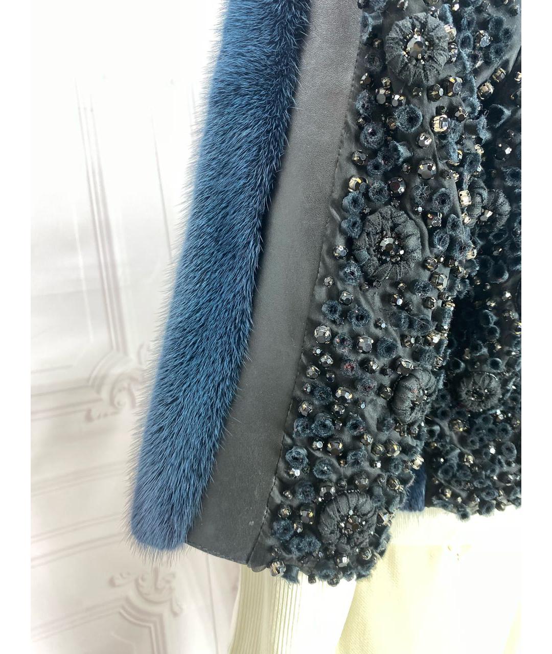 ANTONIO BERARDI Темно-синяя меховая шуба, фото 8