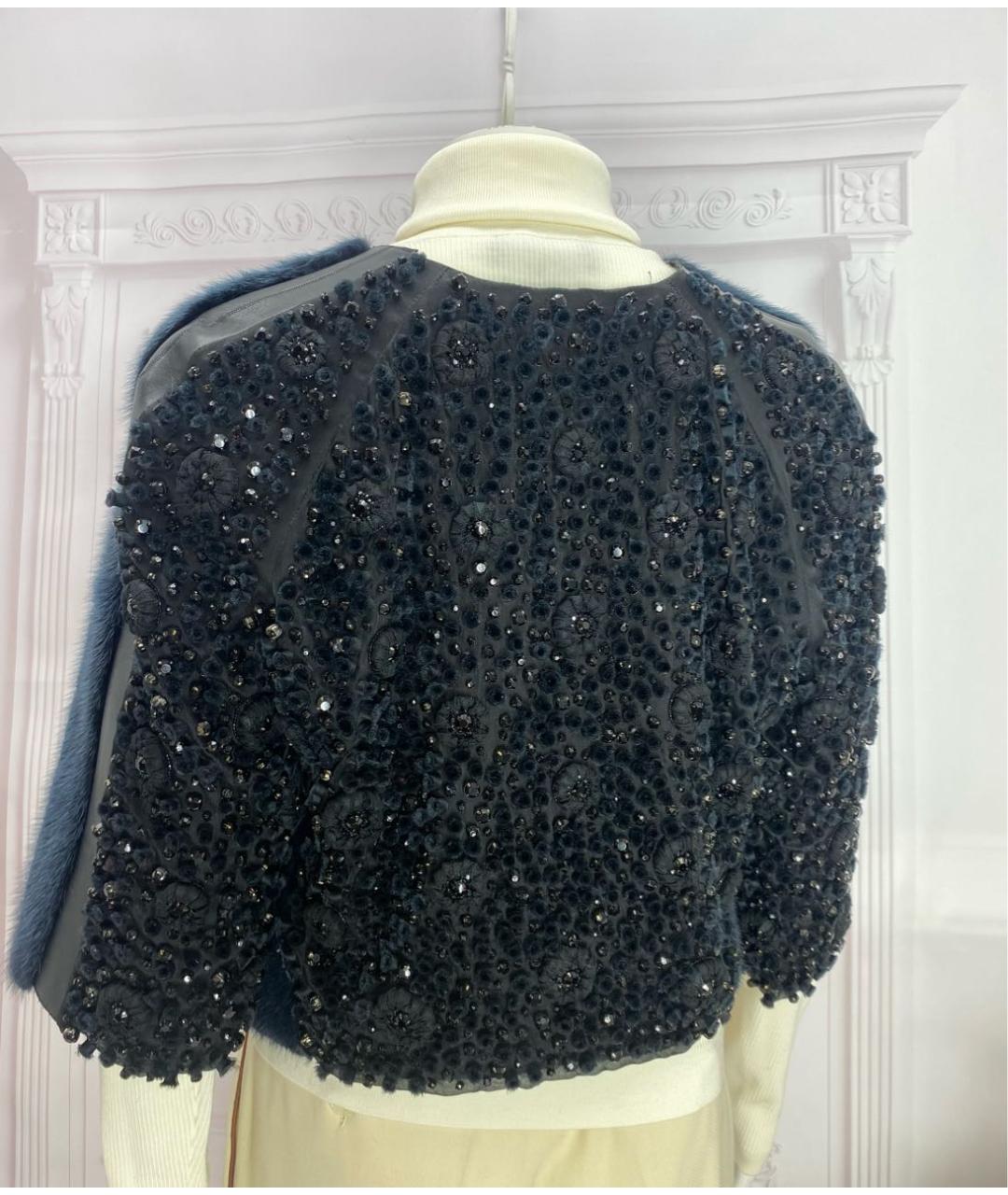 ANTONIO BERARDI Темно-синяя меховая шуба, фото 7