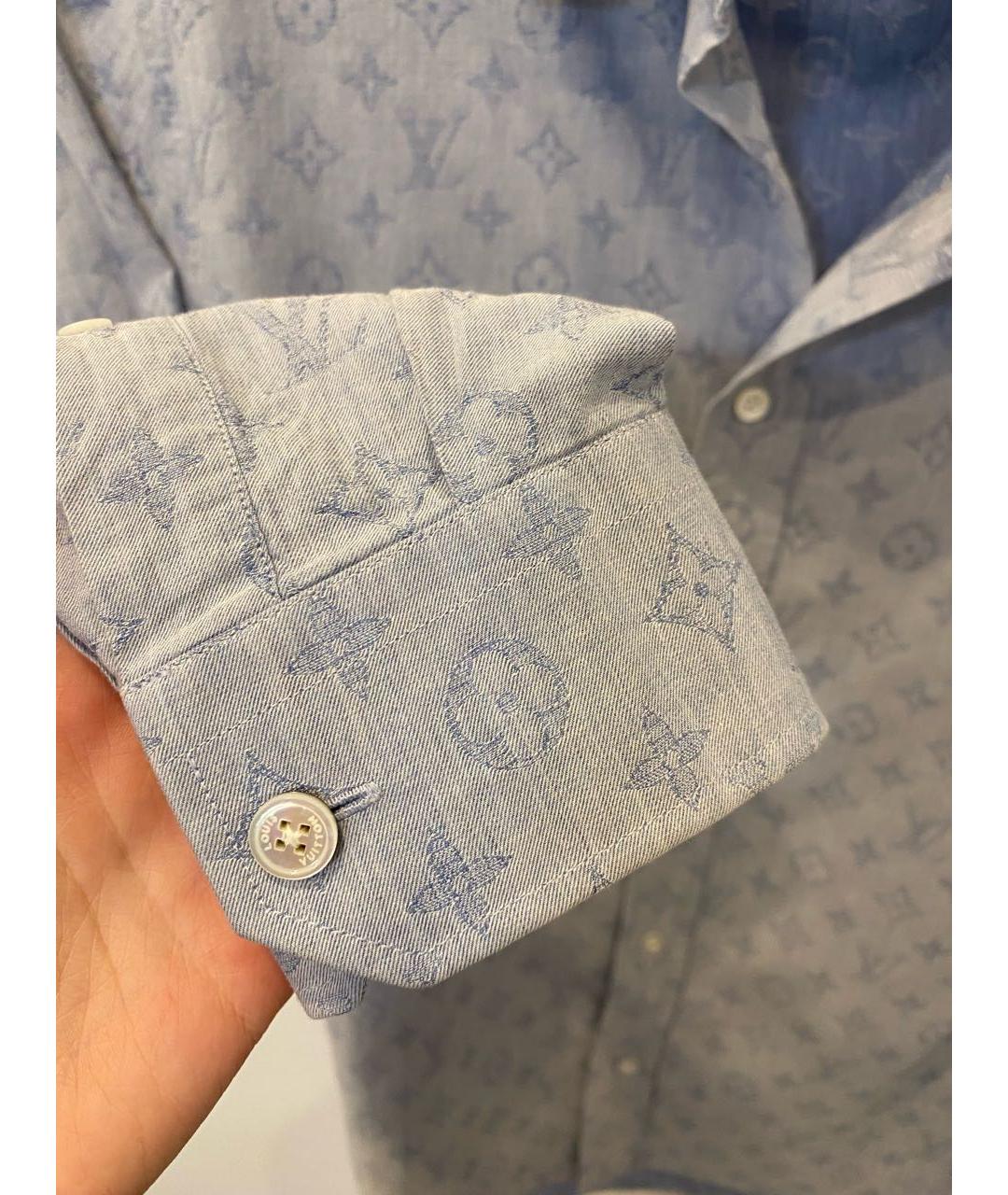 LOUIS VUITTON Голубая хлопковая рубашка, фото 3