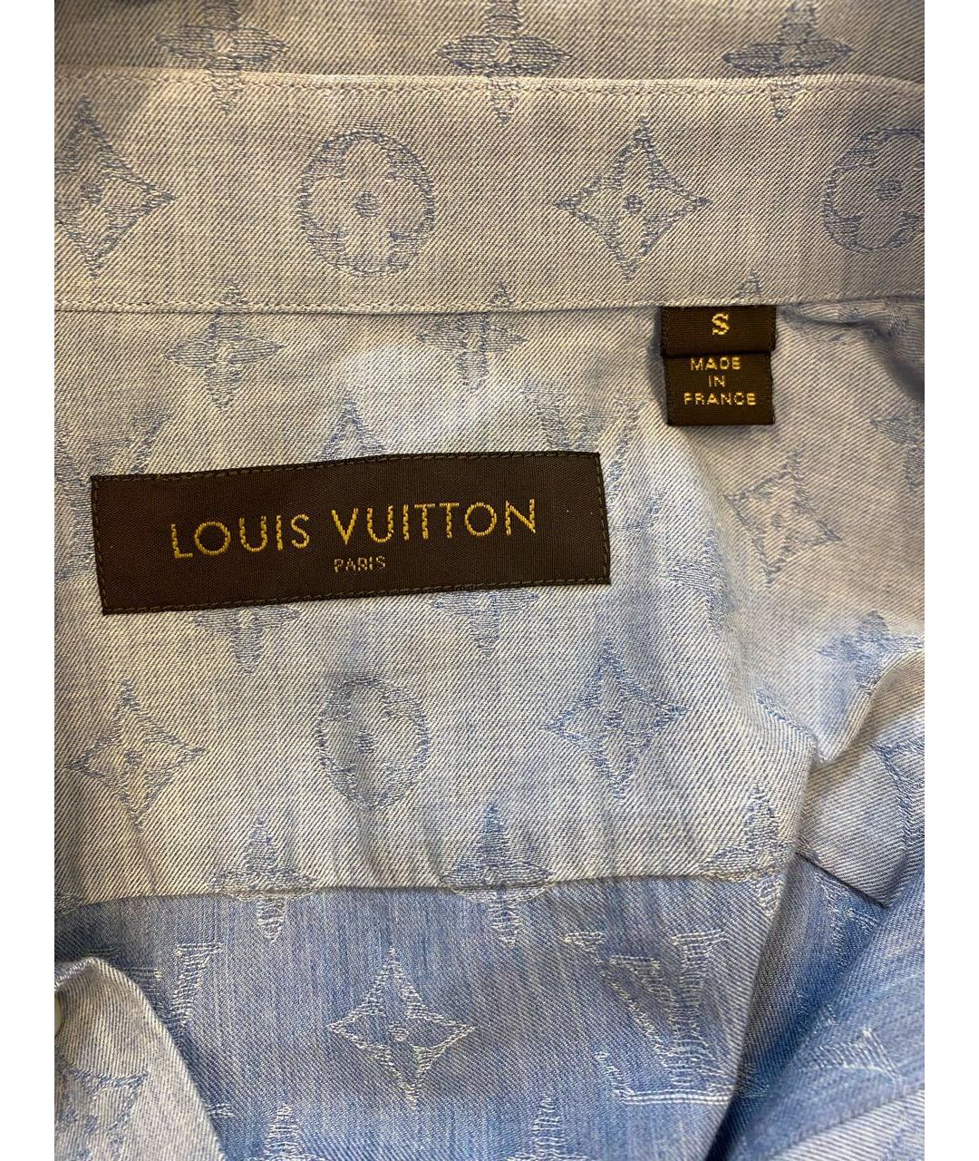 LOUIS VUITTON Голубая хлопковая рубашка, фото 4