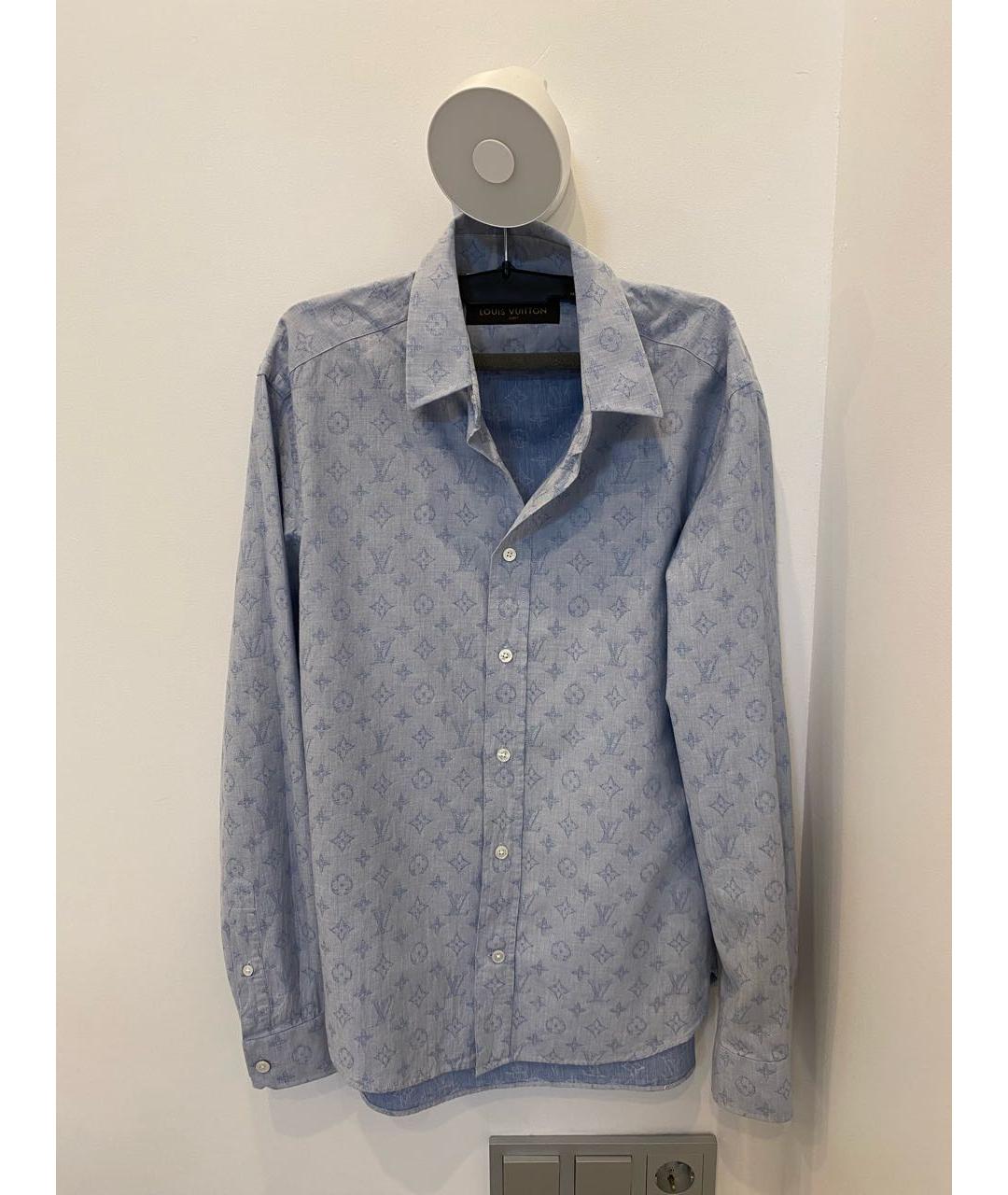 LOUIS VUITTON Голубая хлопковая рубашка, фото 7