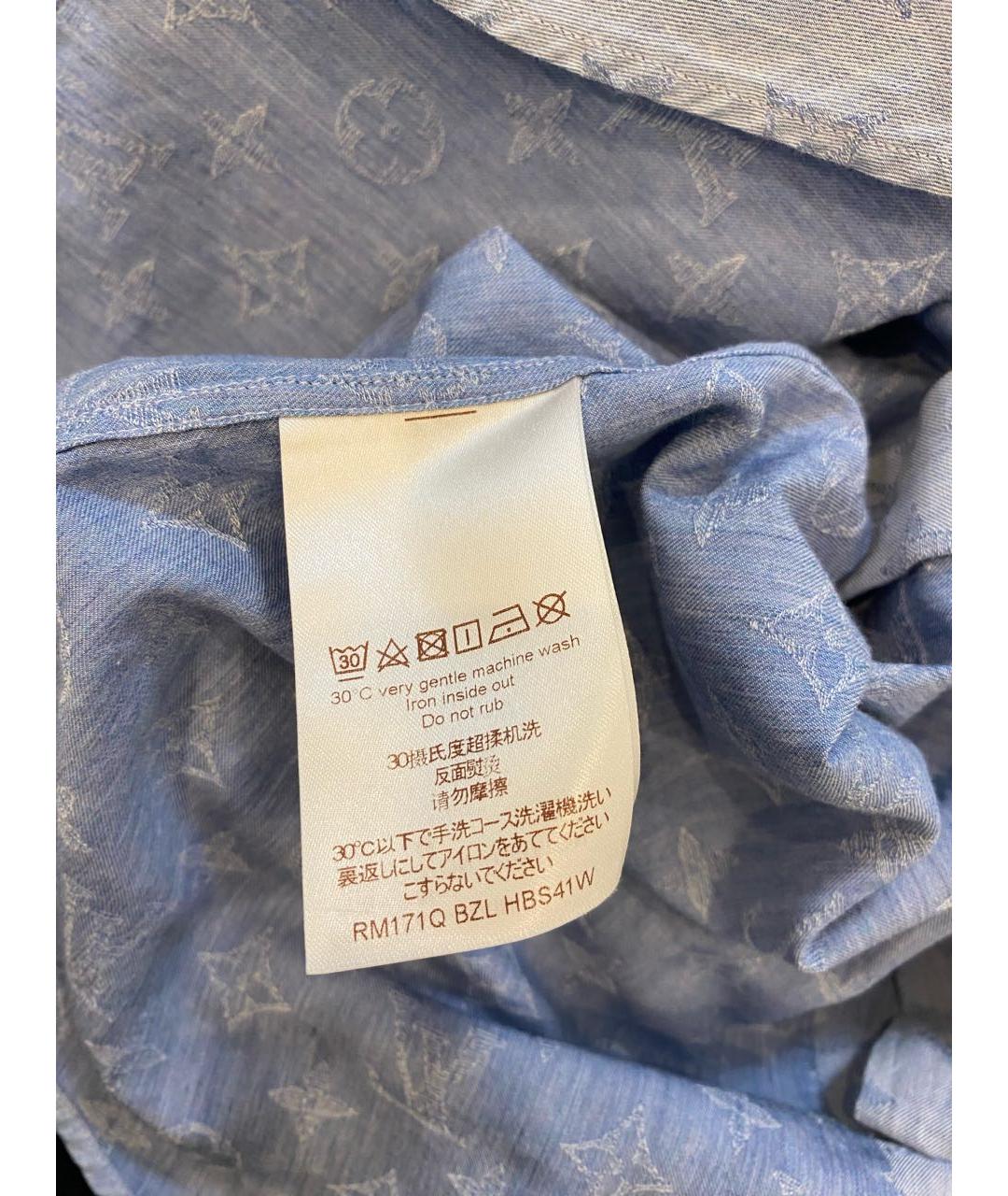 LOUIS VUITTON Голубая хлопковая рубашка, фото 6