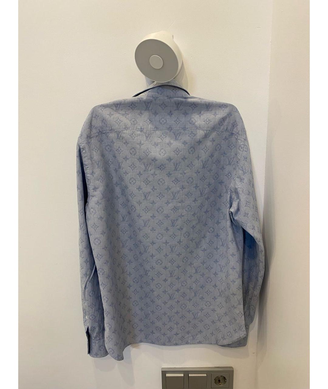 LOUIS VUITTON Голубая хлопковая рубашка, фото 2