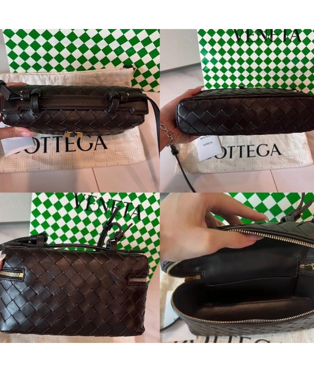 BOTTEGA VENETA Черная кожаная сумка через плечо, фото 3