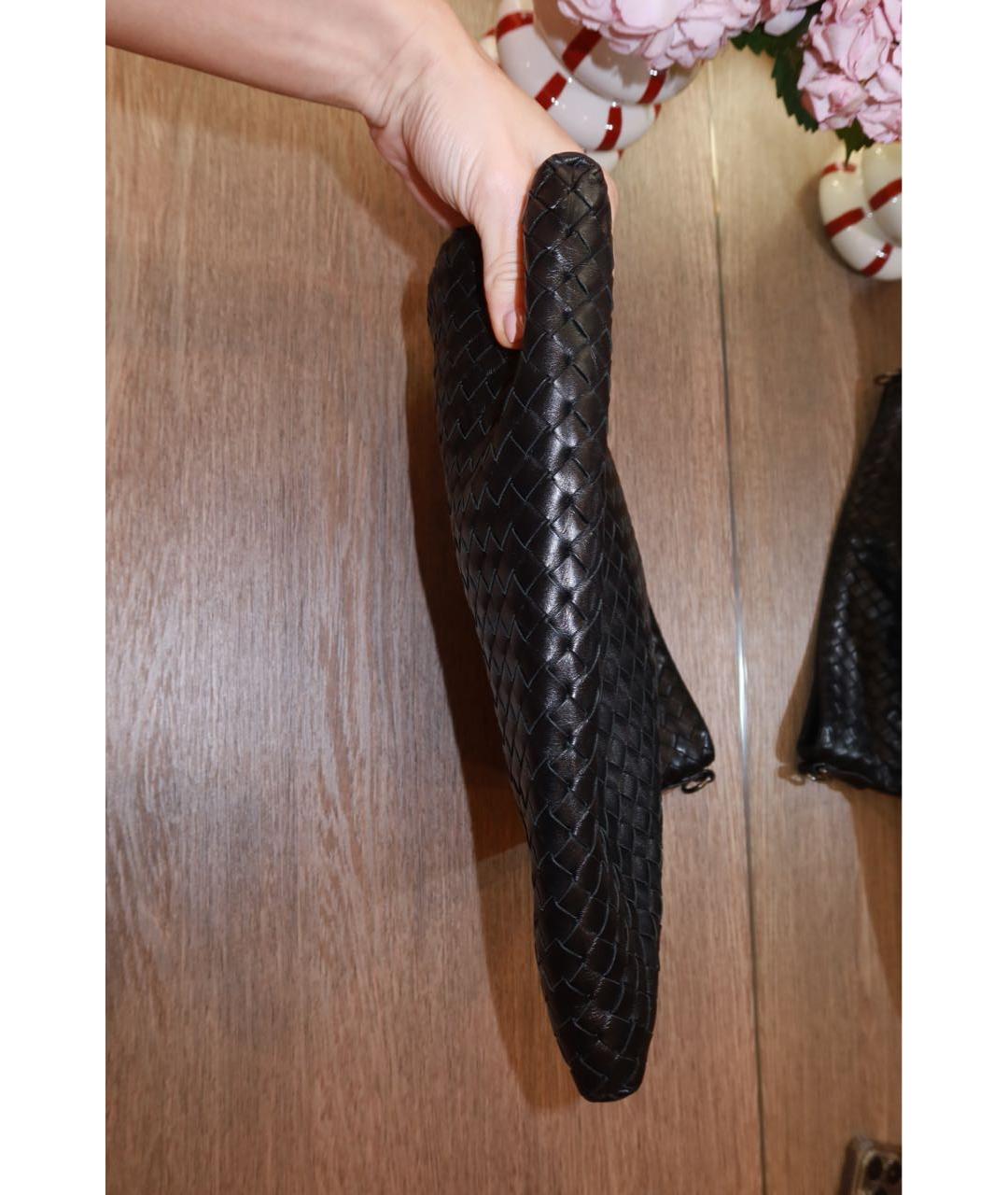 BOTTEGA VENETA Черная кожаная сумка на плечо, фото 5