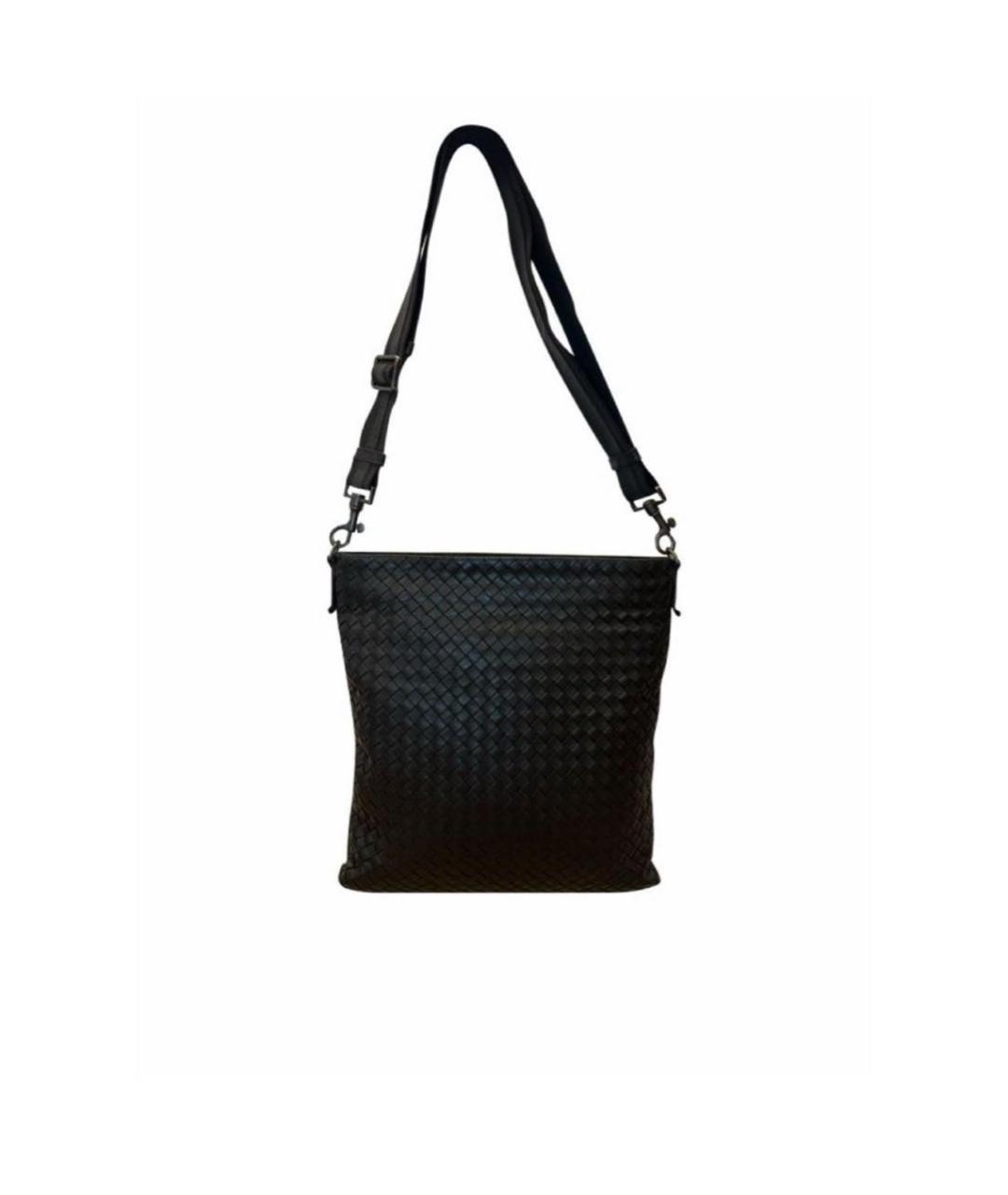 BOTTEGA VENETA Черная кожаная сумка на плечо, фото 8