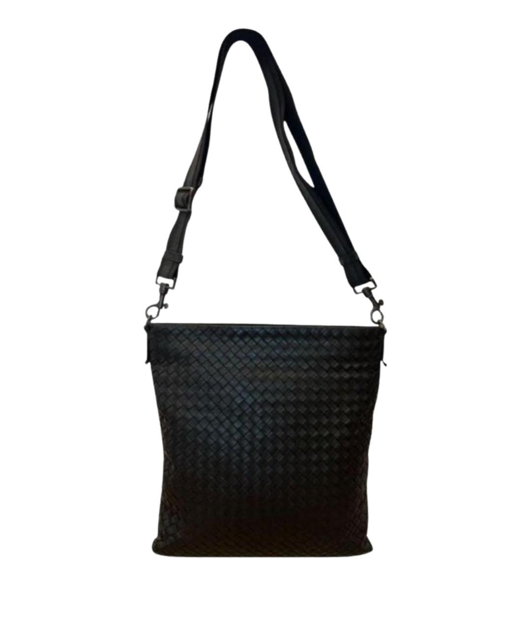 BOTTEGA VENETA Черная кожаная сумка на плечо, фото 1