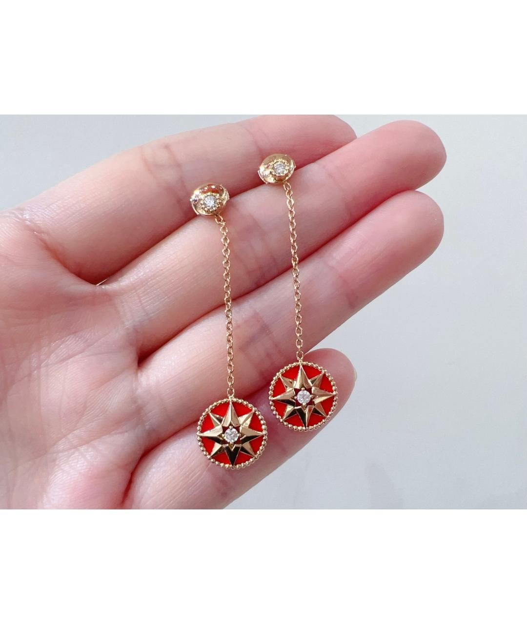 CHRISTIAN DIOR Золотые серьги из розового золота, фото 2