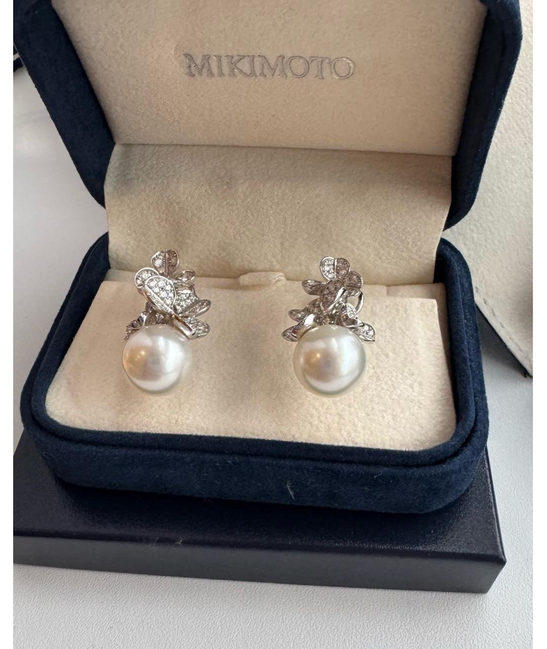 Mikimoto Белые жемчужные серьги, фото 4