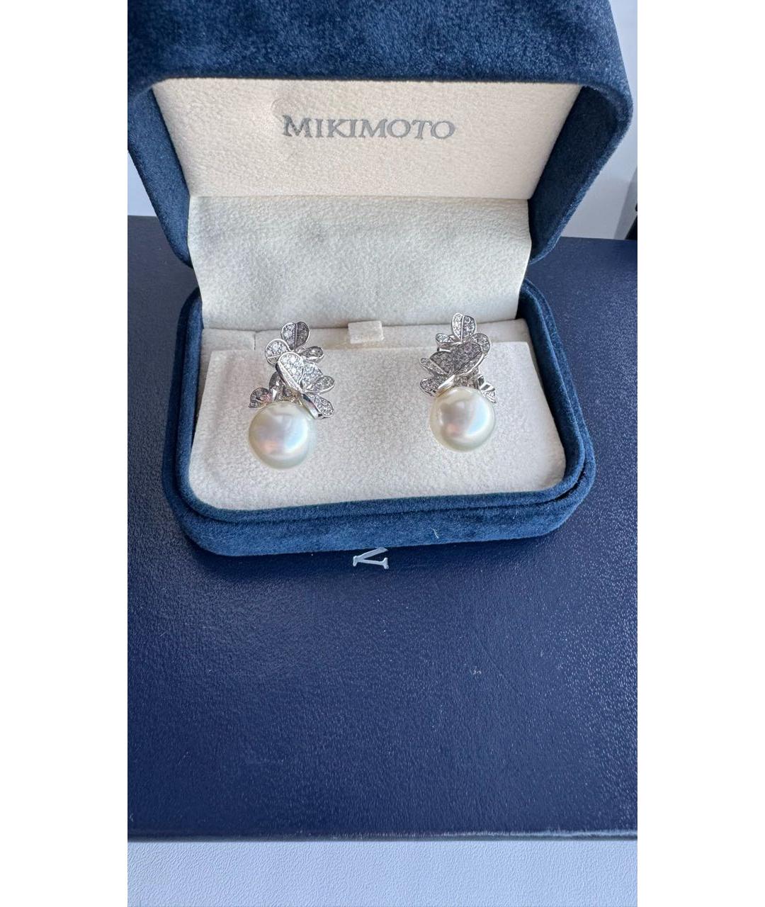 Mikimoto Белые жемчужные серьги, фото 5