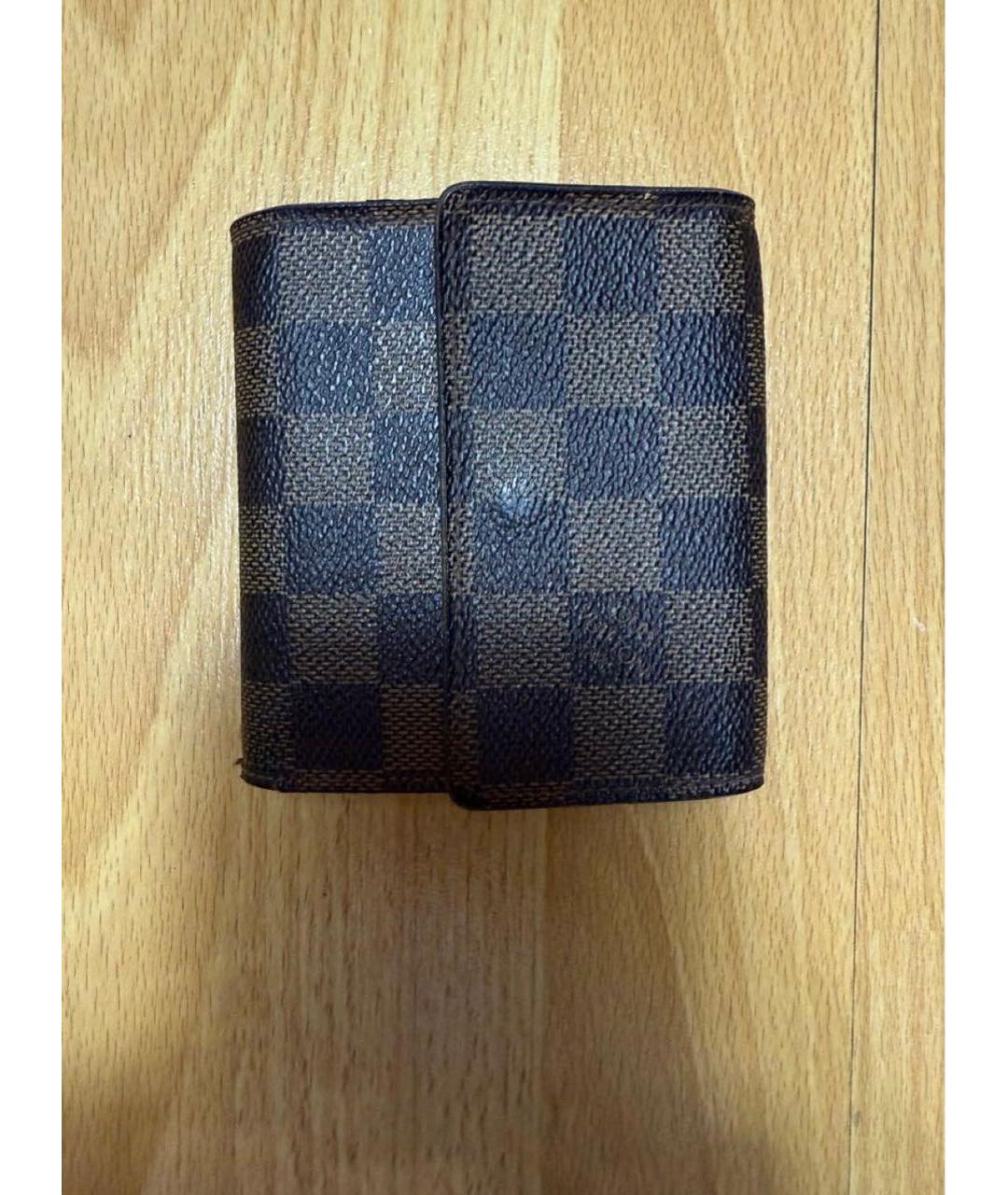 LOUIS VUITTON Коричневый кожаный кошелек, фото 6