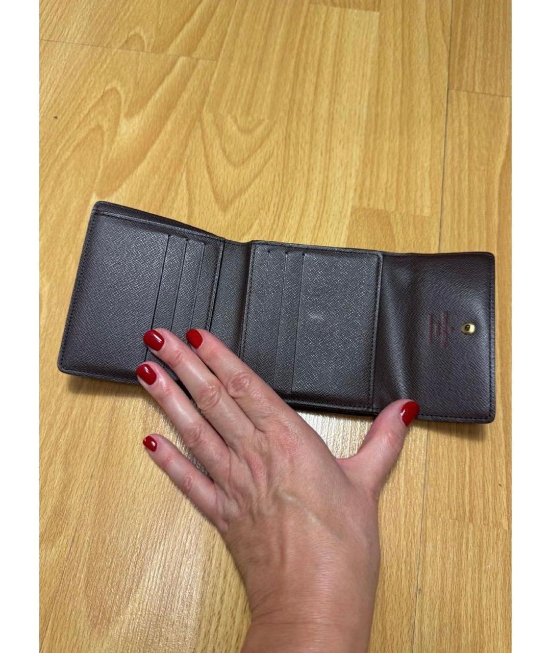 LOUIS VUITTON Коричневый кожаный кошелек, фото 4