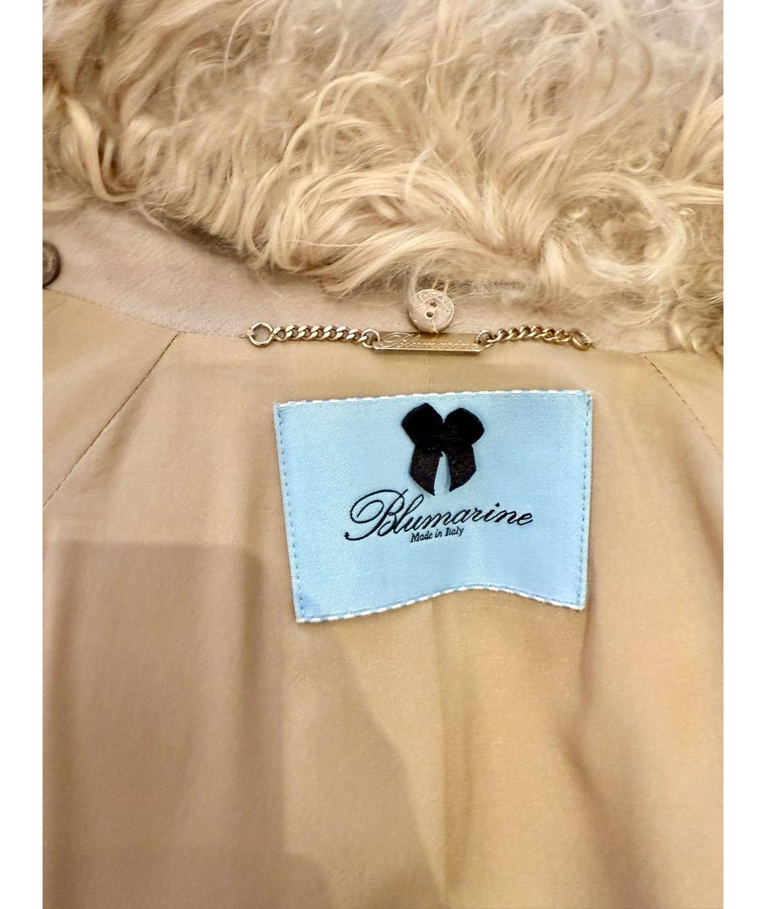 BLUMARINE Бежевое шерстяное пальто, фото 5