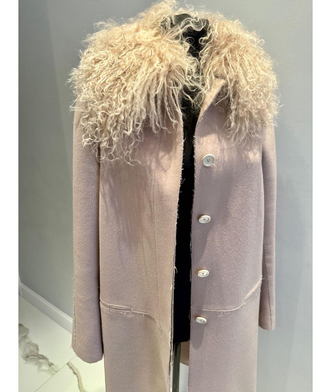 BLUMARINE Бежевое шерстяное пальто, фото 4