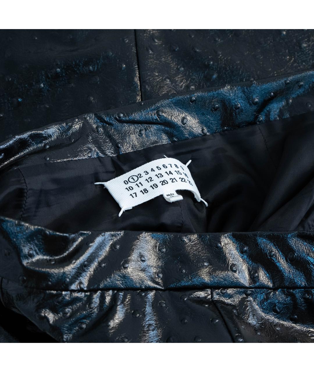 MAISON MARGIELA Черная полиуретановая юбка миди, фото 3