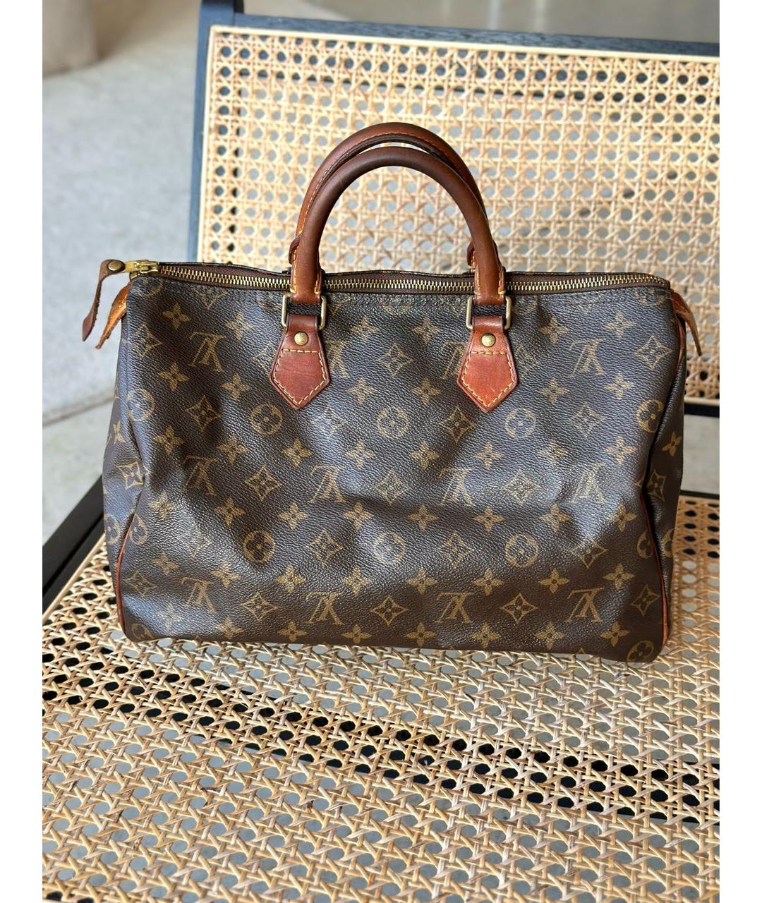 LOUIS VUITTON Коричневая сумка с короткими ручками, фото 3